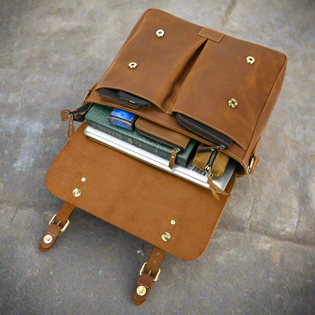 Crazy Horse Cowhide Crossbody Bag