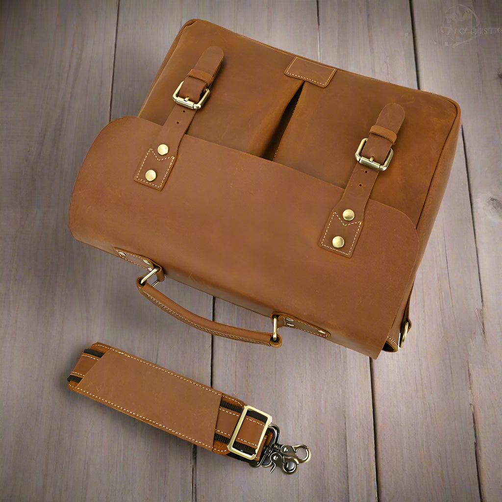 Crazy Horse Cowhide Crossbody Bag