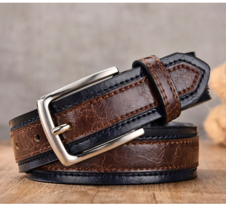 Color Trimmed Men's Casual Belt