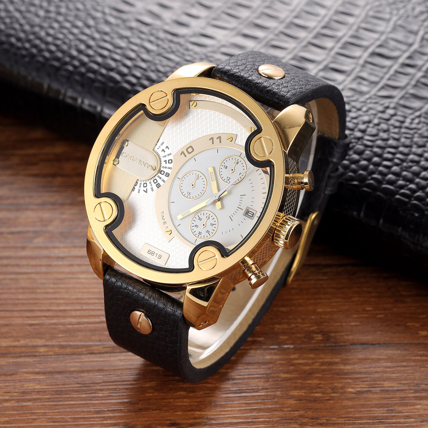 Cagarny Calendar Belt Quartz Watch