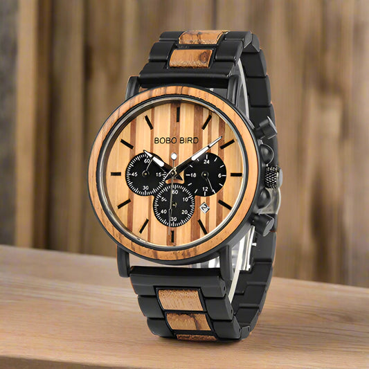 BOBO BIRD Wooden Face Quartz Watch