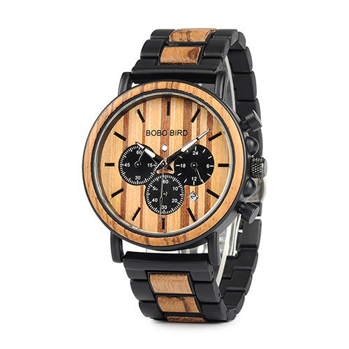 BOBO BIRD Wooden Face Quartz Watch