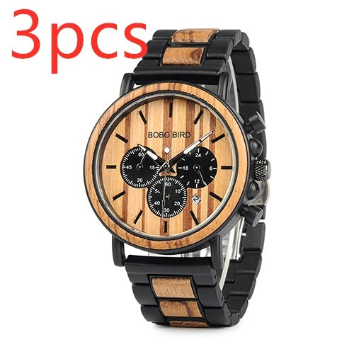 BOBO BIRD Wooden Face Quartz Watch