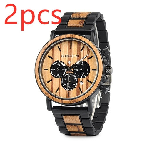 BOBO BIRD Wooden Face Quartz Watch