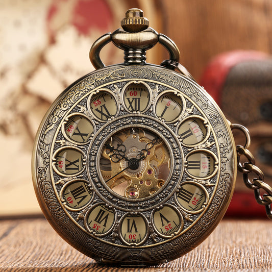 Hollow Pumpkin Ball Flip Pocket Watch