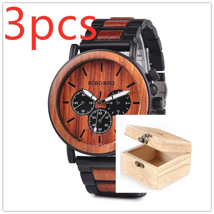 BOBO BIRD Wooden Face Quartz Watch