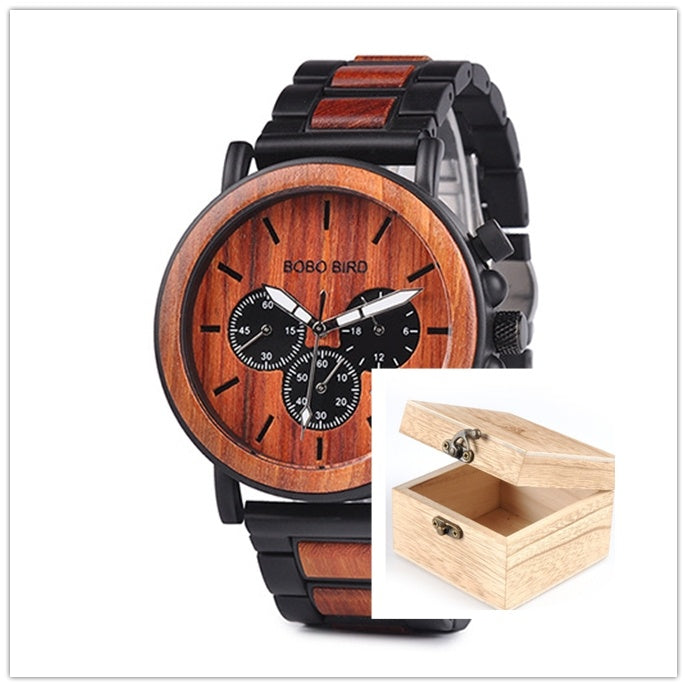 BOBO BIRD Wooden Face Quartz Watch