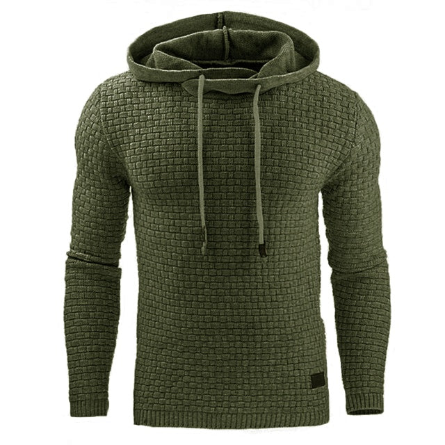 Men's Stylish Hooded sweater in olive green, perfect for a trendy and comfortable look, made of cotton and polyester.