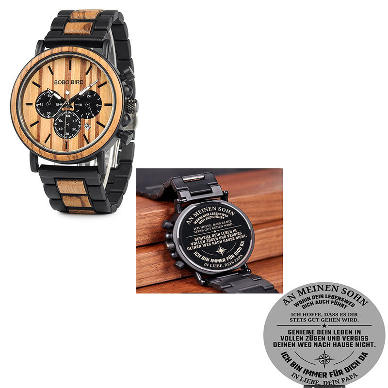 BOBO BIRD Wooden Face Quartz Watch