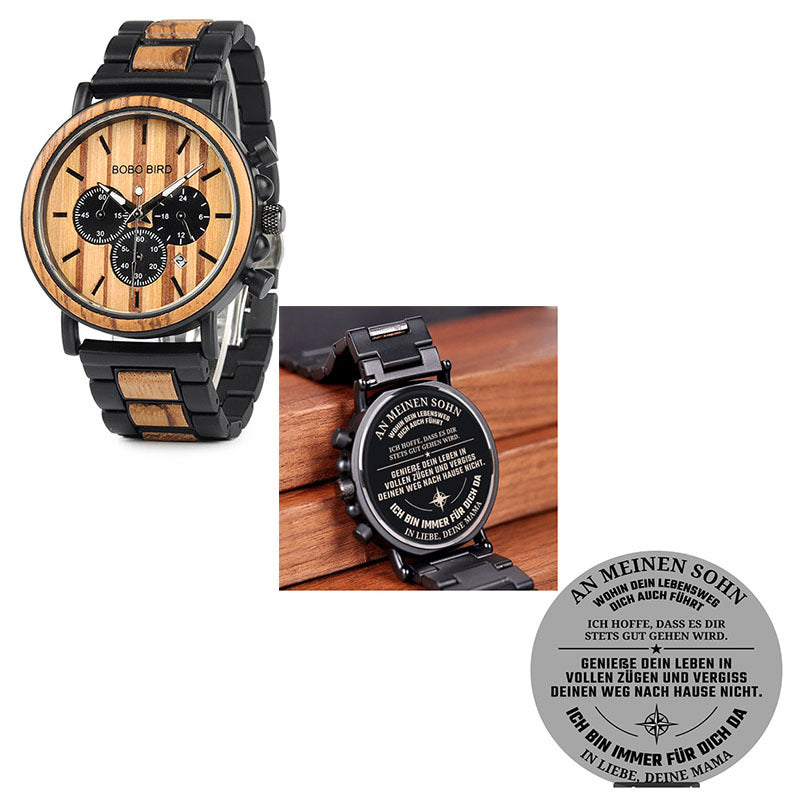 BOBO BIRD Wooden Face Quartz Watch