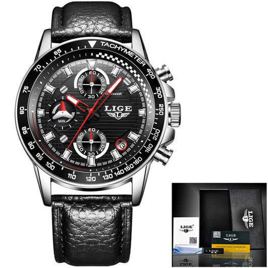 Men's Business Multi-function Watch with mineral glass, domestic quartz movement, 30M water resistance, alloy case