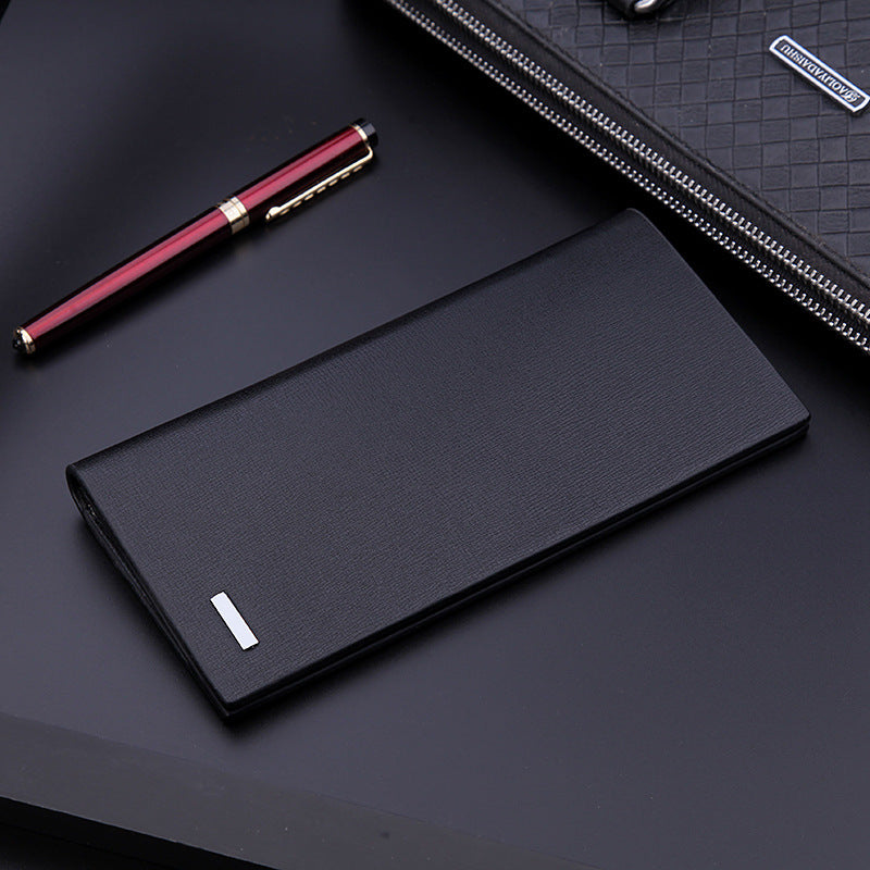 Sleek black Long Elegant Wallet, Slim Design showcasing a stylish, durable finish perfect for any occasion.