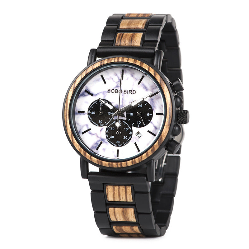 BOBO BIRD Wooden Face Quartz Watch