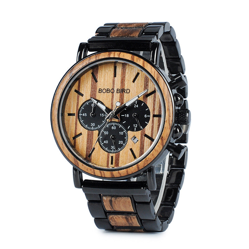 BOBO BIRD Wooden Face Quartz Watch