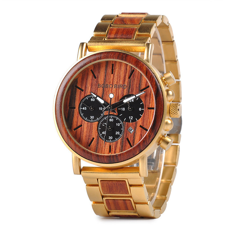 BOBO BIRD Wooden Face Quartz Watch