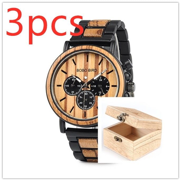 BOBO BIRD Wooden Face Quartz Watch