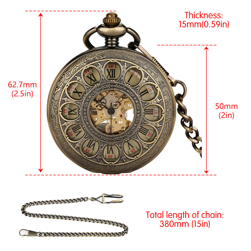 Hollow Pumpkin Ball Flip Pocket Watch