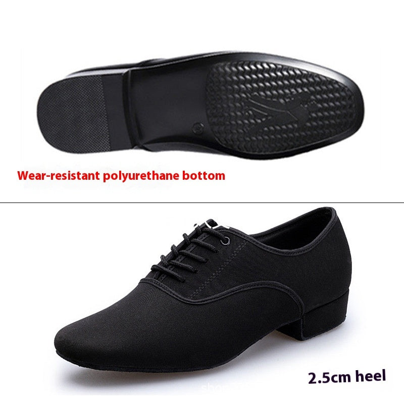 Rubber Sole Calfskin Oxford Cloth Shoes