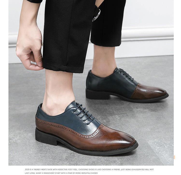 Double Color Block Leather Shoes