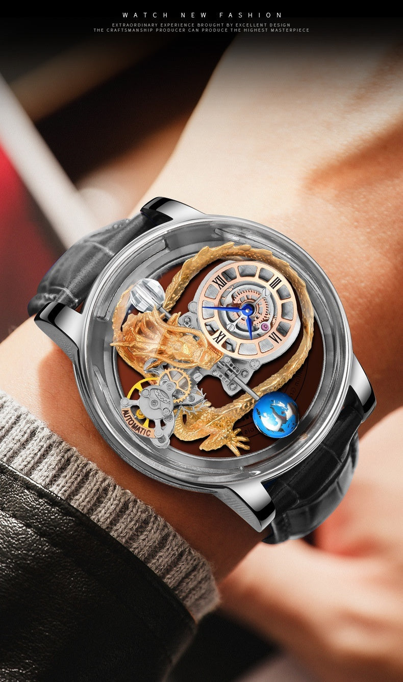 Tourbillon Dragon Good Luck Quartz Watch