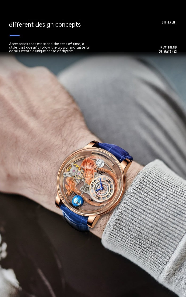 Tourbillon Dragon Good Luck Quartz Watch