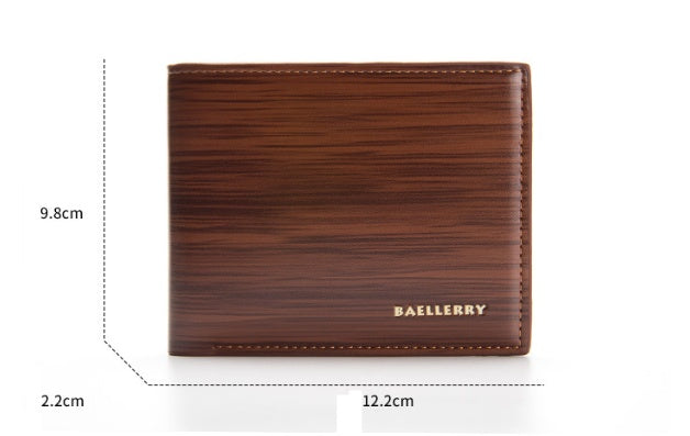 Elegant 3 Folds Carteira Wallet in dark coffee, crafted from soft PU material for a stylish, unique look.