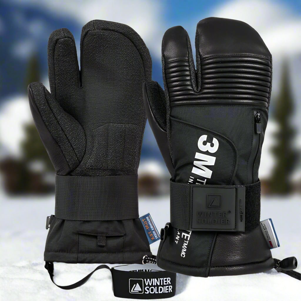 Veneer Kevlar Three Finger Waterproof Hard-wearing Mitten