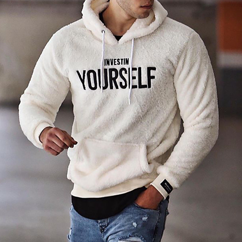 Fluffy Hoodie Pullover Sweatshirt with Kangaroo Pocket in ultra-soft fabric, perfect for casual winter wear.