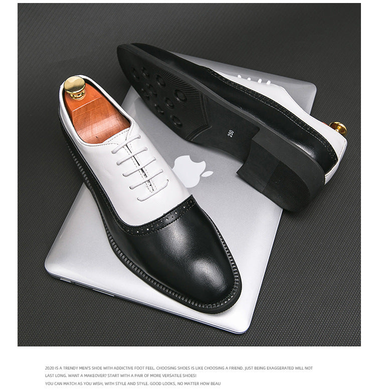 Double Color Block Leather Shoes