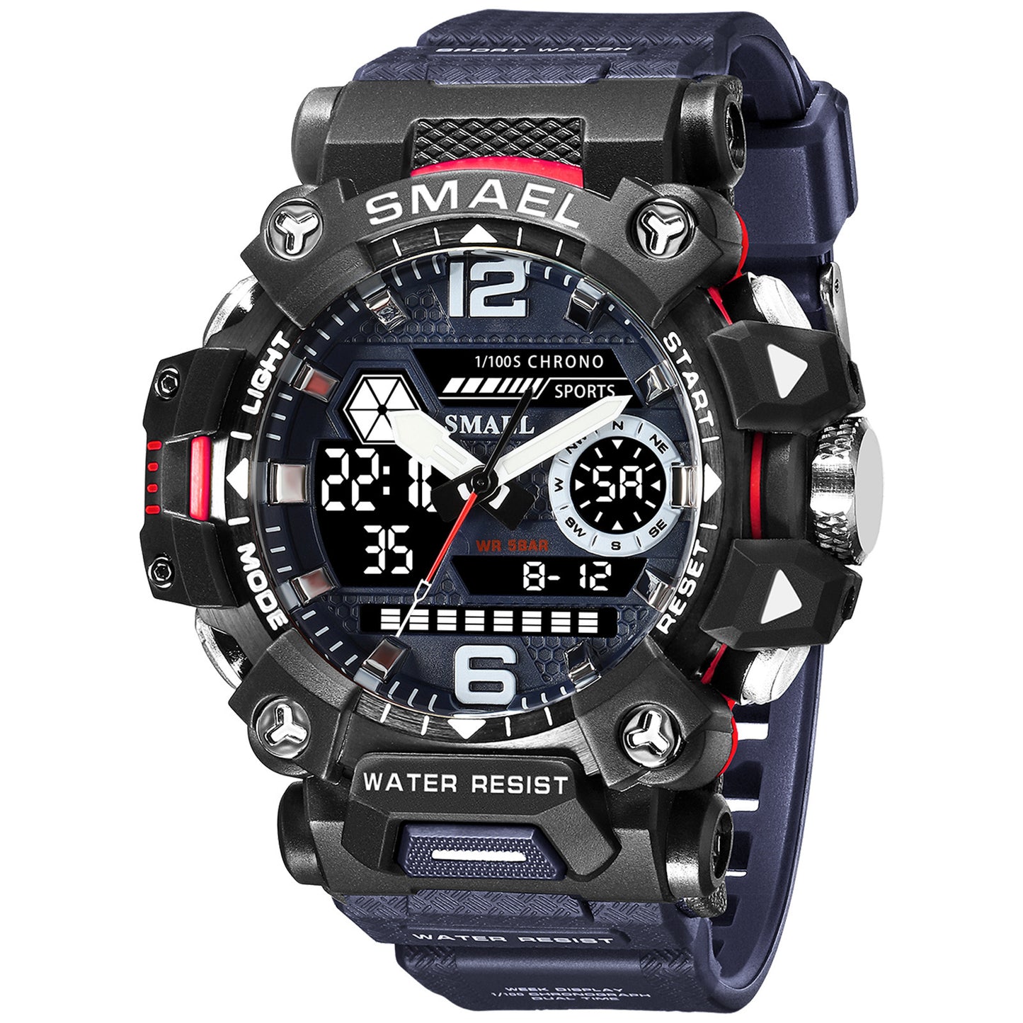 Stylish SMAEL Tactical Quartz Watch with waterproof features and multiple color options for men’s sportswear.