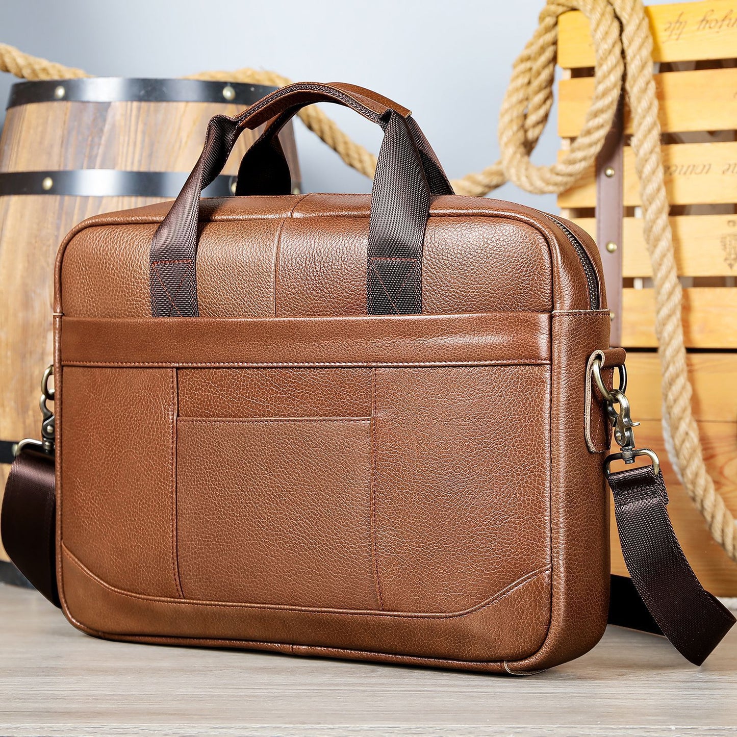 Genuine Leather Crossbody Computer Bag