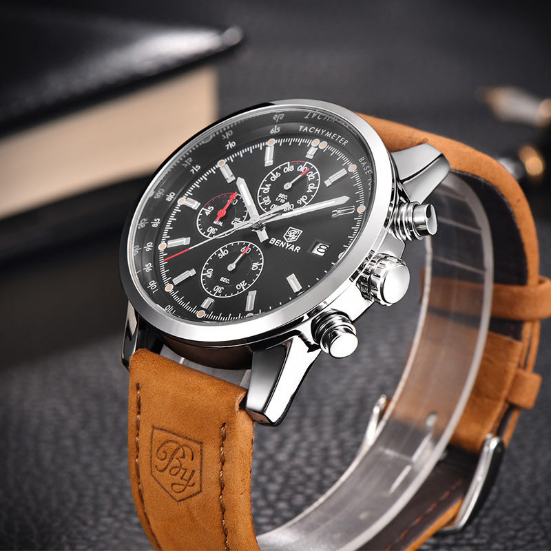 BENYAR Leather Quartz Watch