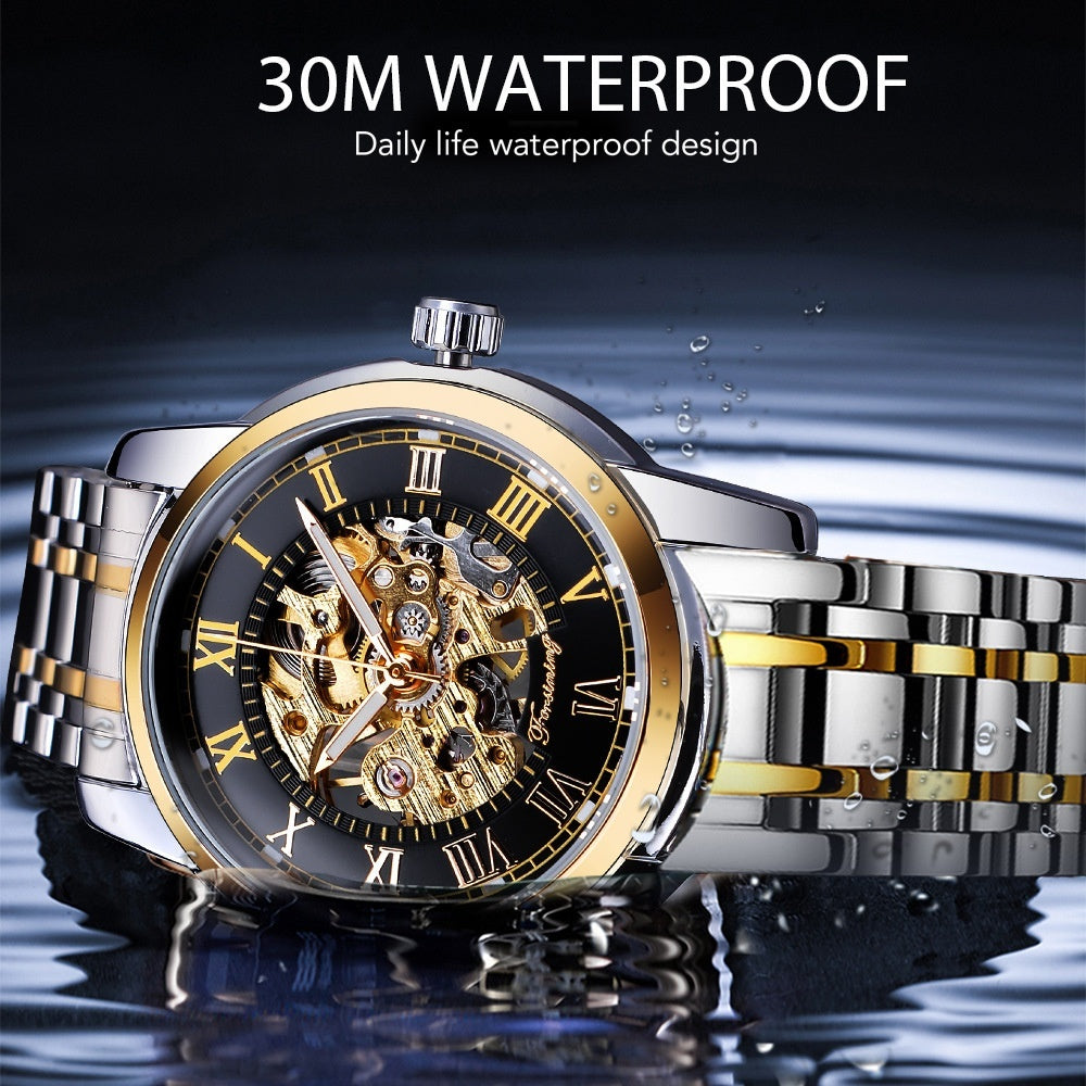 Forsining Manual Mechanical Manipulator Watch features a stylish design, perfect for everyday wear and waterproof.
