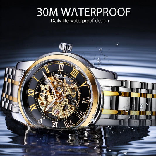Forsining Manual Mechanical Manipulator Watch features a stylish design, perfect for everyday wear and waterproof.