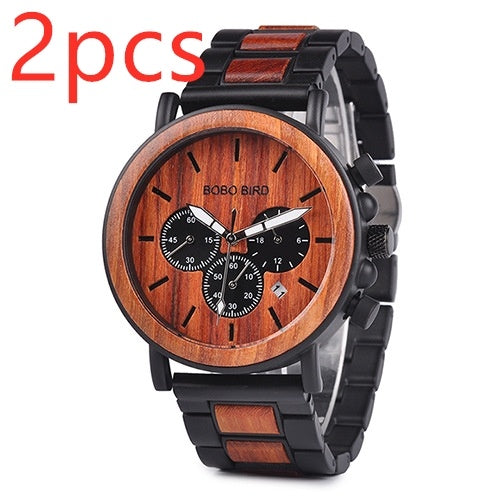 BOBO BIRD Wooden Face Quartz Watch