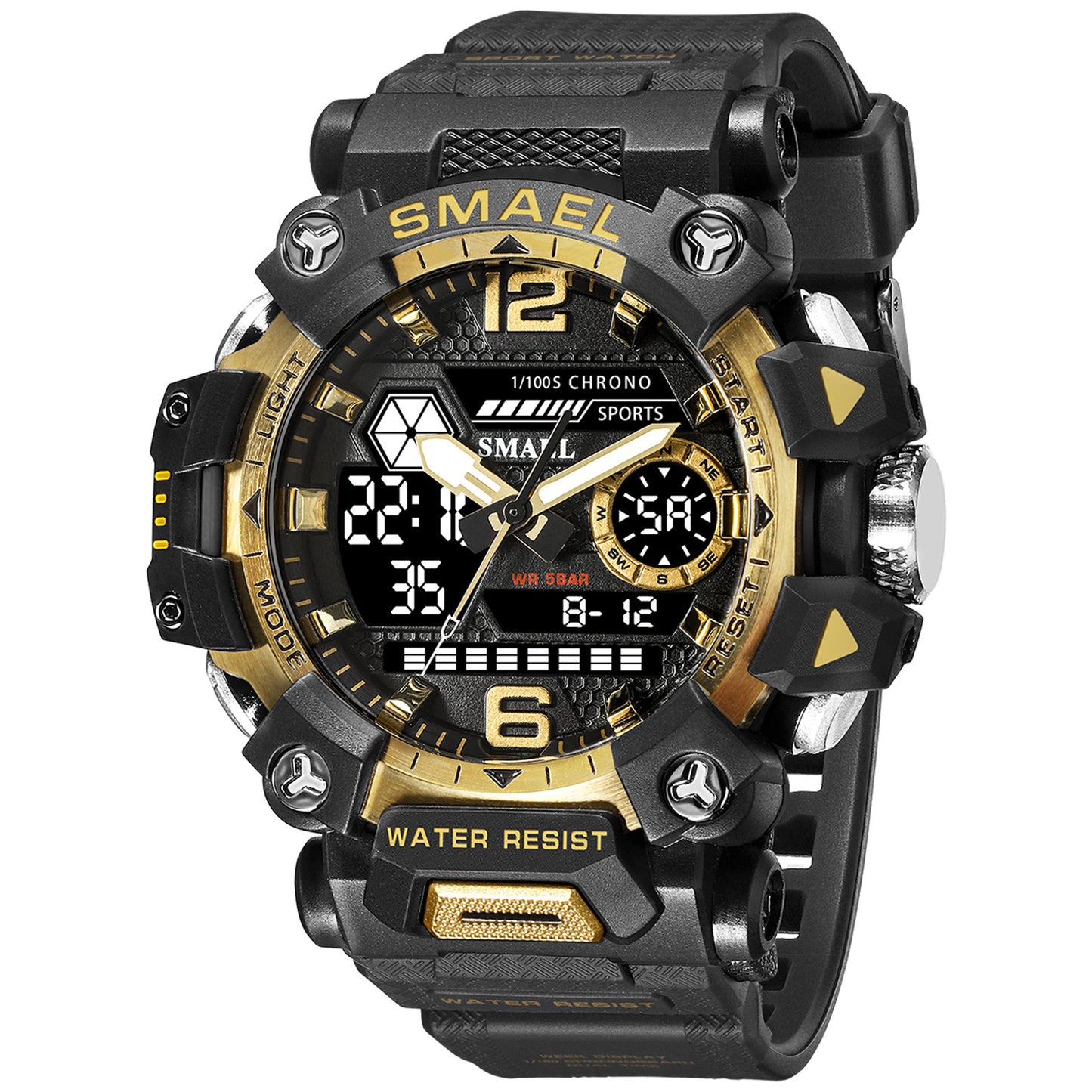 SMAEL Tactical Quartz Watch features a robust design, waterproof capabilities, and multiple color options for men.