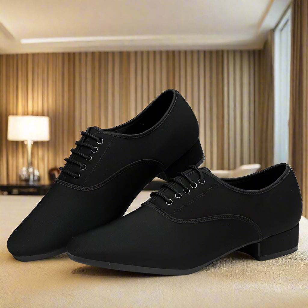 Rubber Sole Calfskin Oxford Cloth Shoes