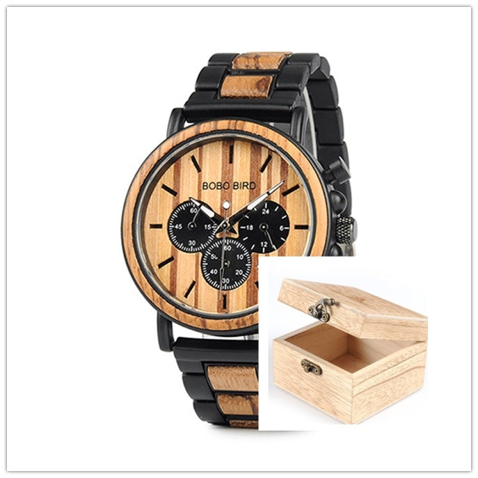 BOBO BIRD Wooden Face Quartz Watch