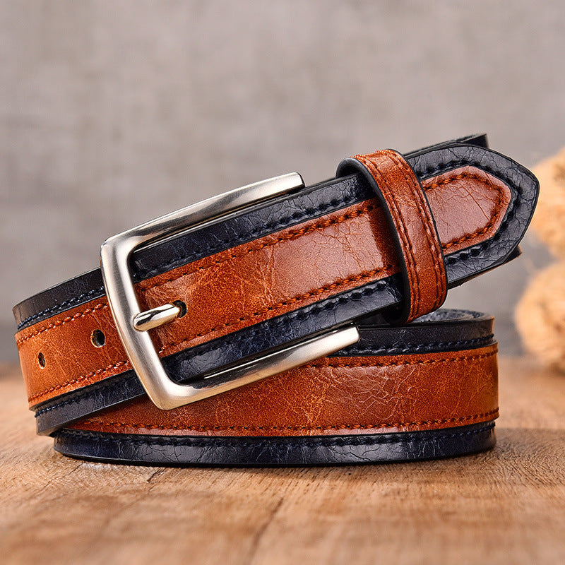 Color Trimmed Men's Casual Belt