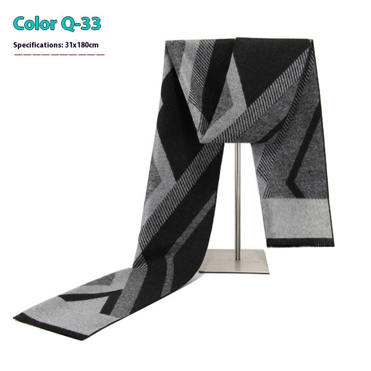 Winter Warm Striped Business Scarf