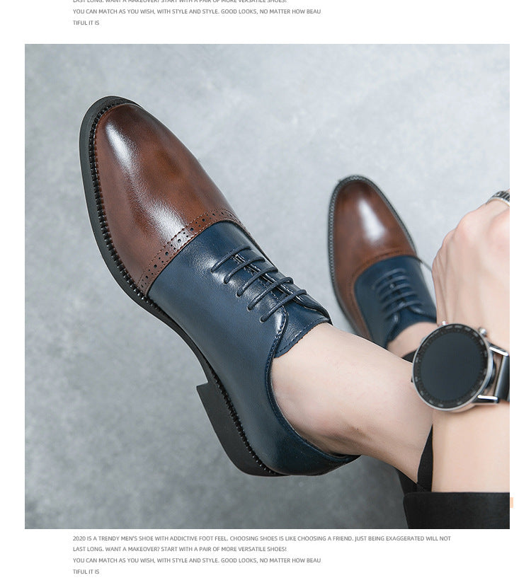 Double Color Block Leather Shoes