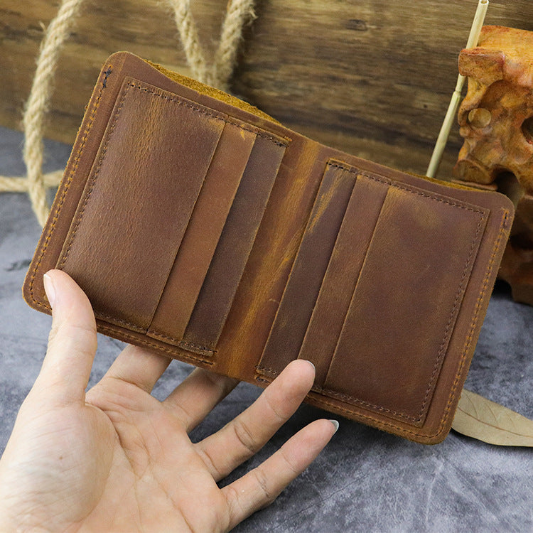 Top Layer Leather Crazy Horse Wallet