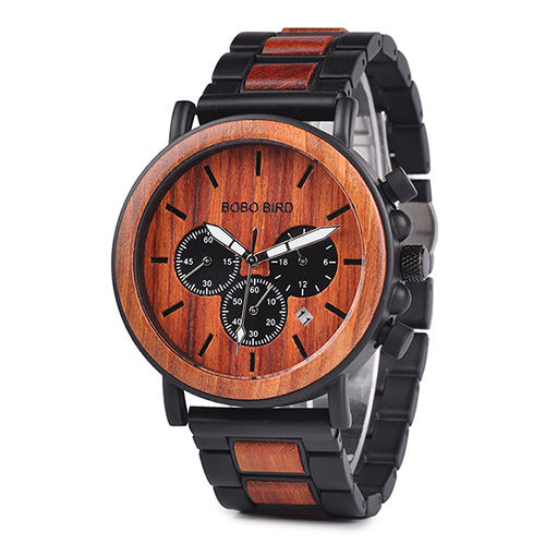 BOBO BIRD Wooden Face Quartz Watch