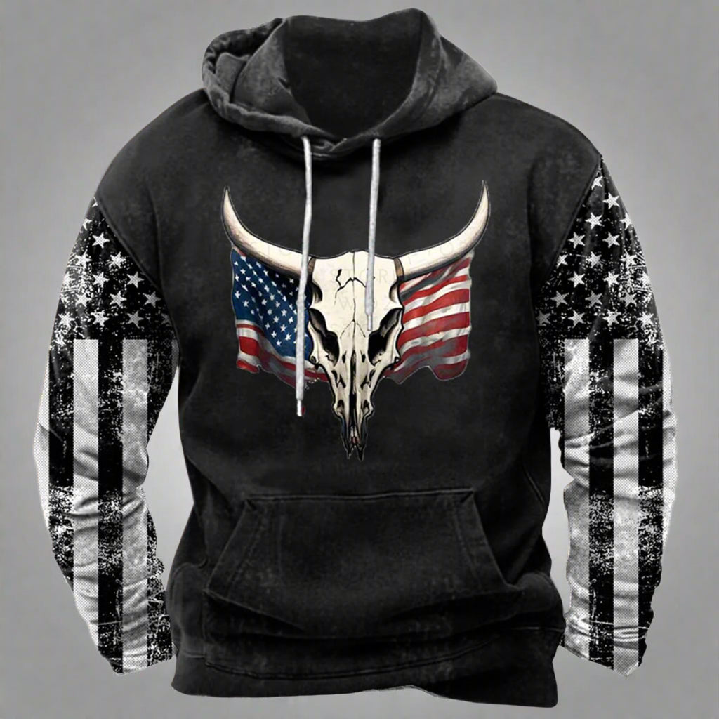 Bull and Flag Hoodie