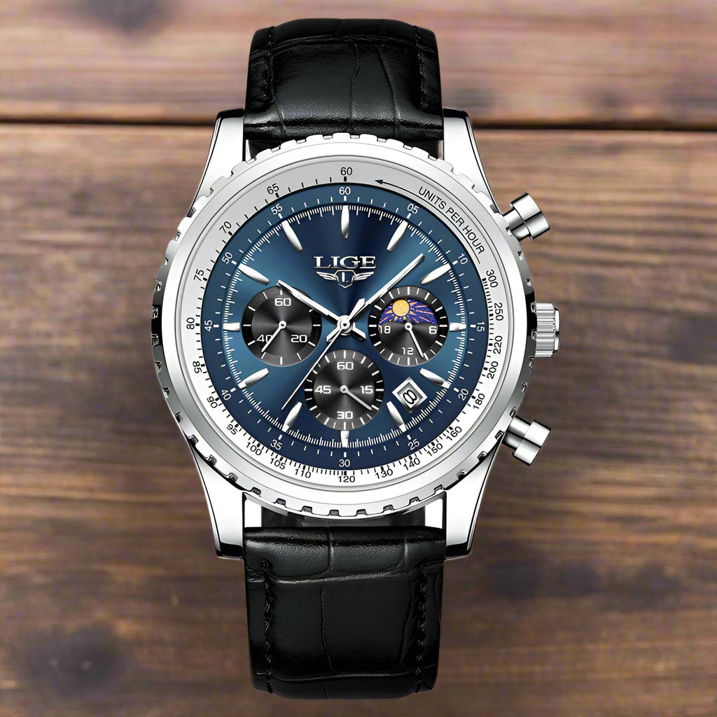 LIGE Multifunctional Quartz Waterproof Watch