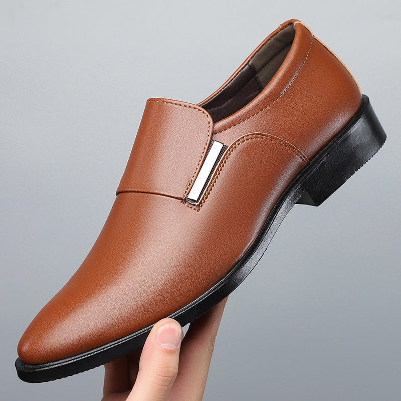 Men's Pointed-toe Slip-on Business Leather Shoes