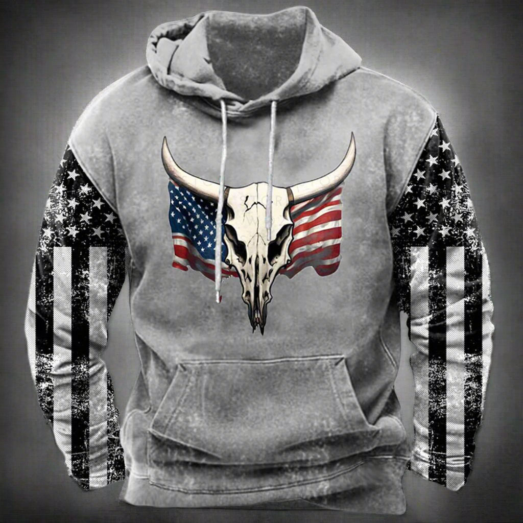 Bull and Flag Hoodie