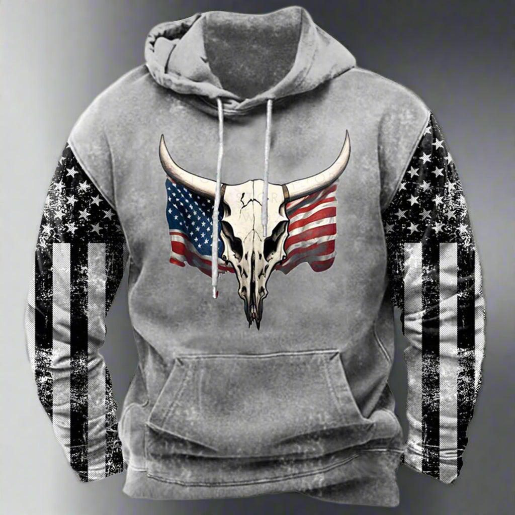 Bull and Flag Hoodie