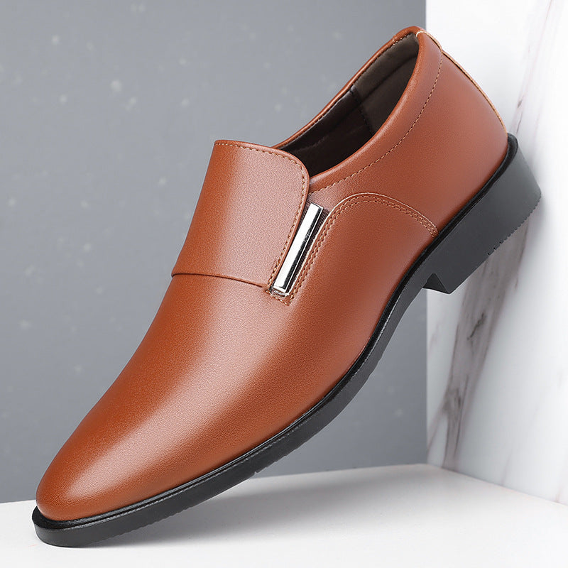 Men's Pointed-toe Slip-on Business Leather Shoes