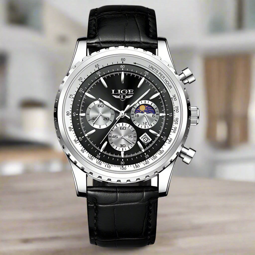 LIGE Multifunctional Quartz Waterproof Watch